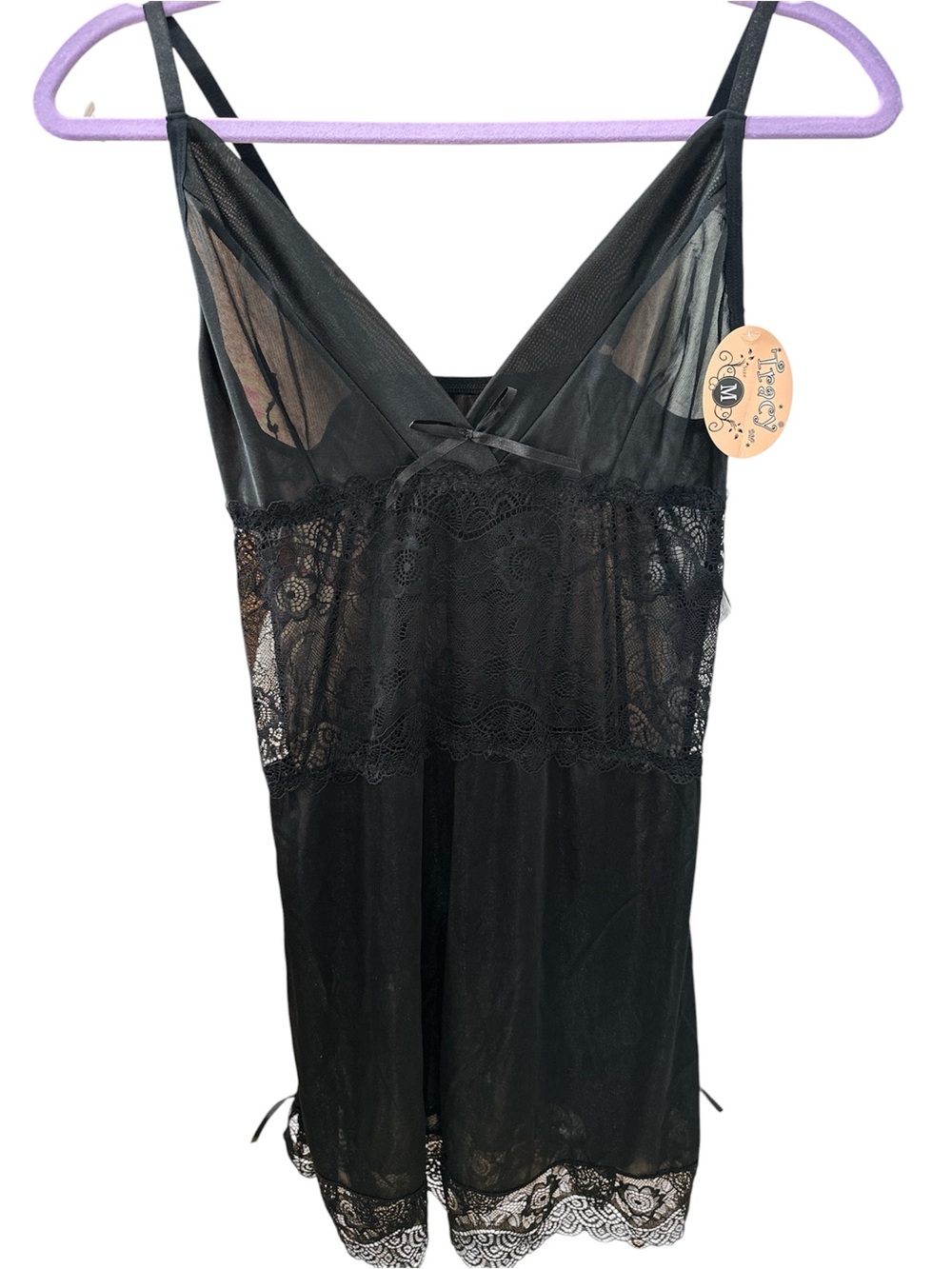 Black Lace & Mesh Chemise